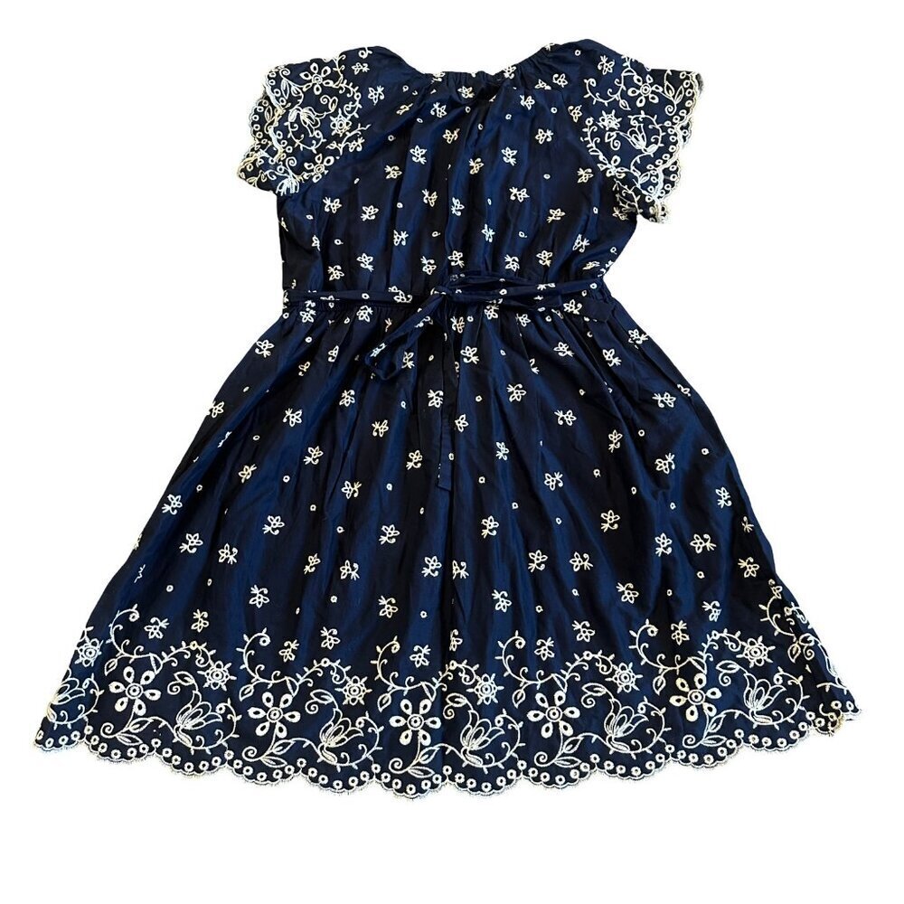 Lane Bryant Navy Embroidered A-Line Dress Cap Sleeves Cotton Size 16 Women's NWT - Picture 7 of 14